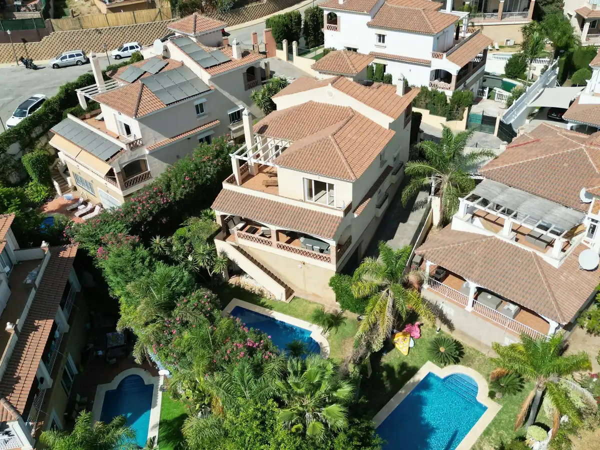 Exterior view of Houses for sale in Mijas  with Air Conditioner, Heating and Private garden