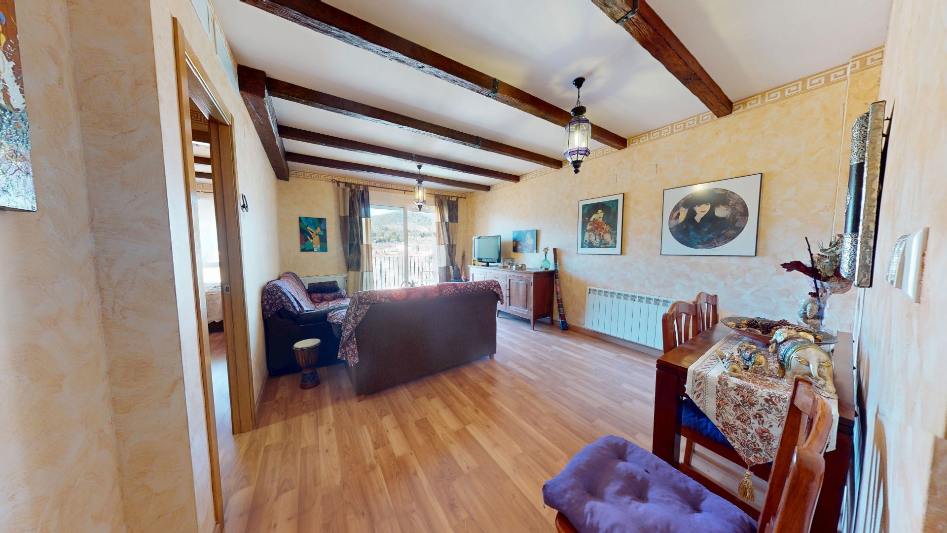 Living room of Flat for sale in Torremanzanas / La Torre de les Maçanes  with Heating, Terrace and Furnished