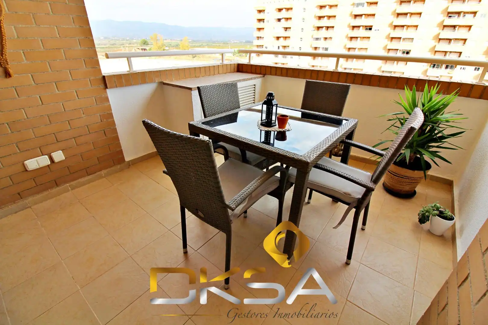 Terrace of Apartments for rent in Oropesa del Mar / Orpesa  with Air Conditioner, Heating and Private garden