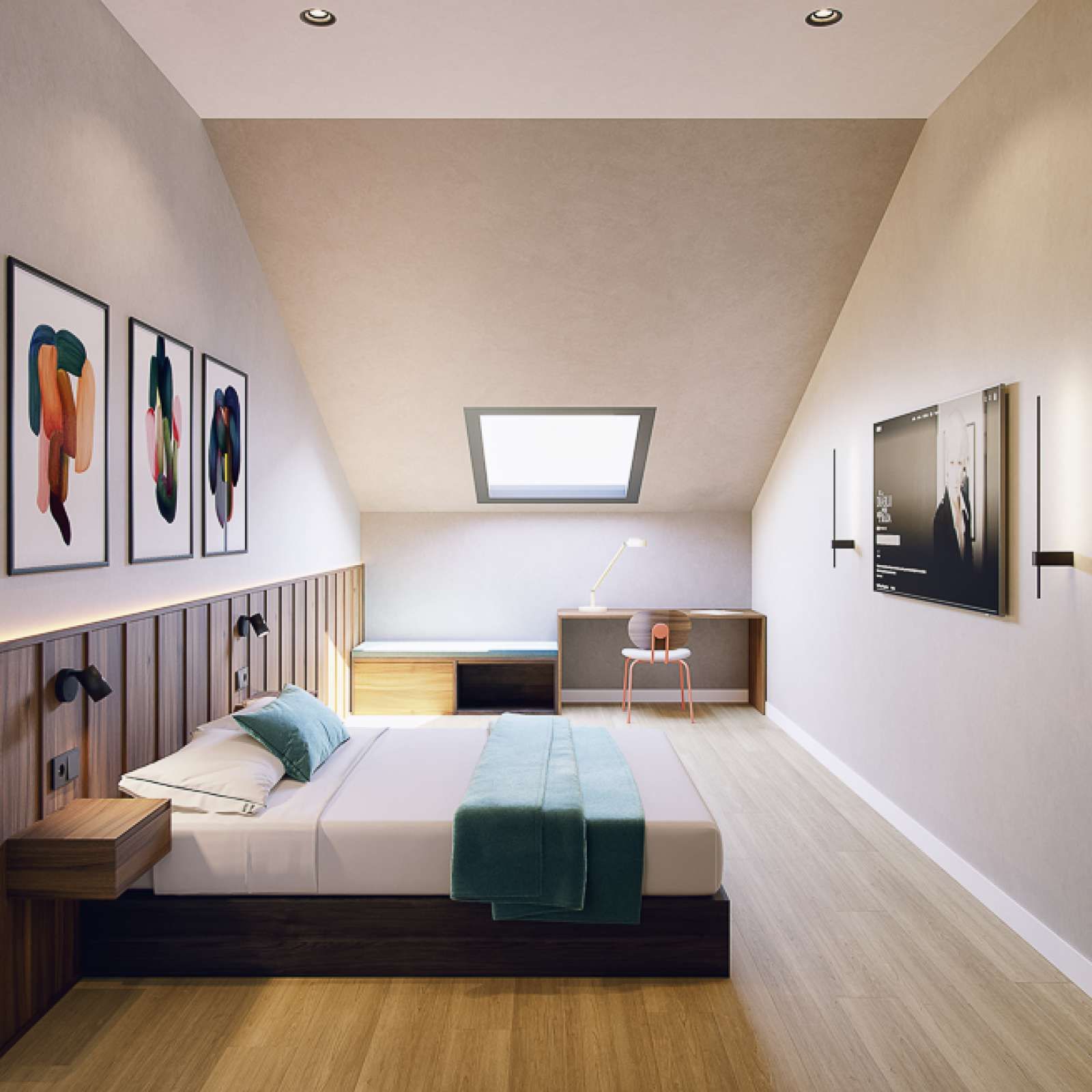 Bedroom of Study to share in Santiago de Compostela   with Air Conditioner and Terrace