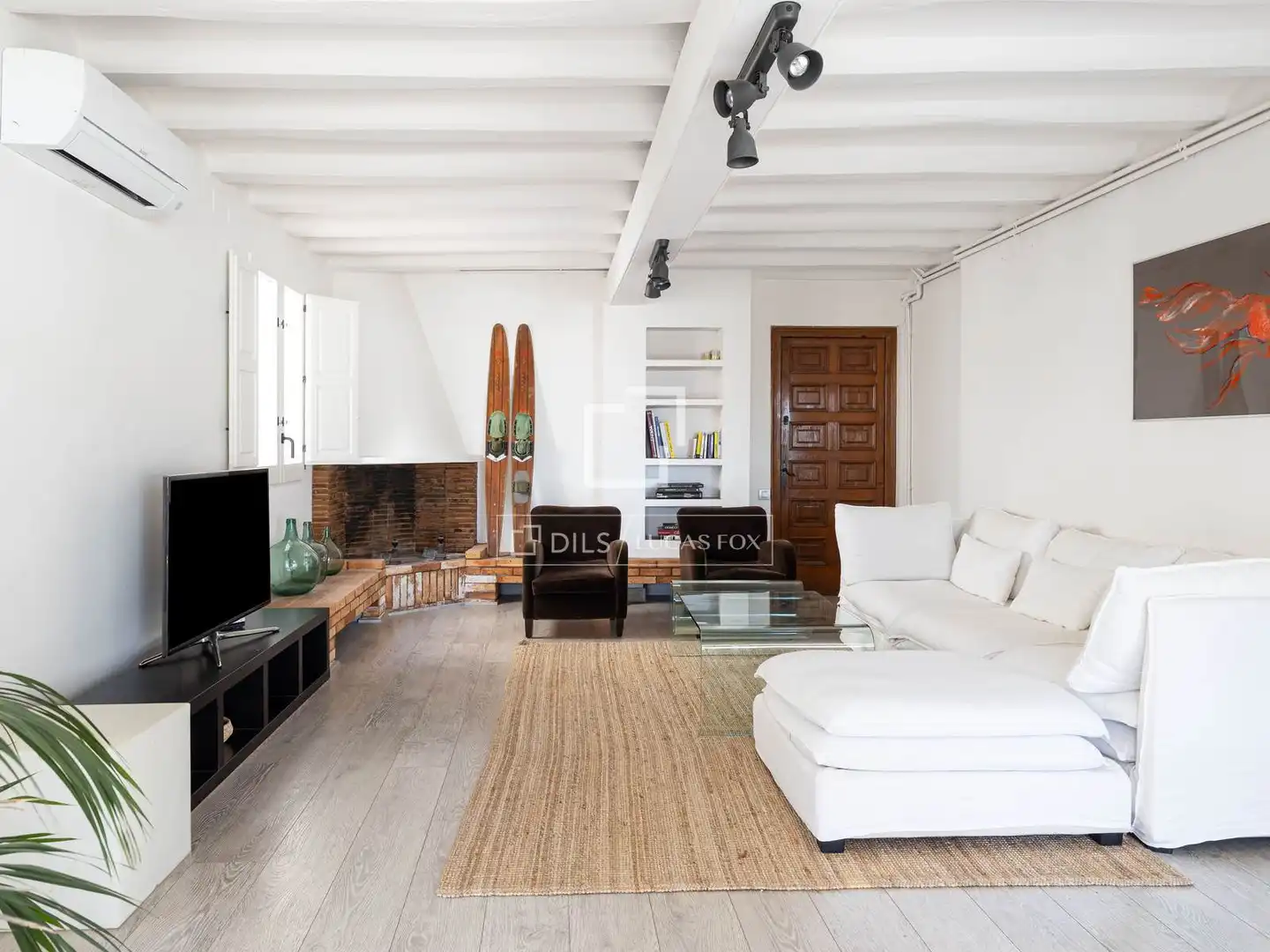 Sala de estar de Casa o chalet de alquiler en Caldes d'Estrac con Aire acondicionado, Calefacción y Jardín privado