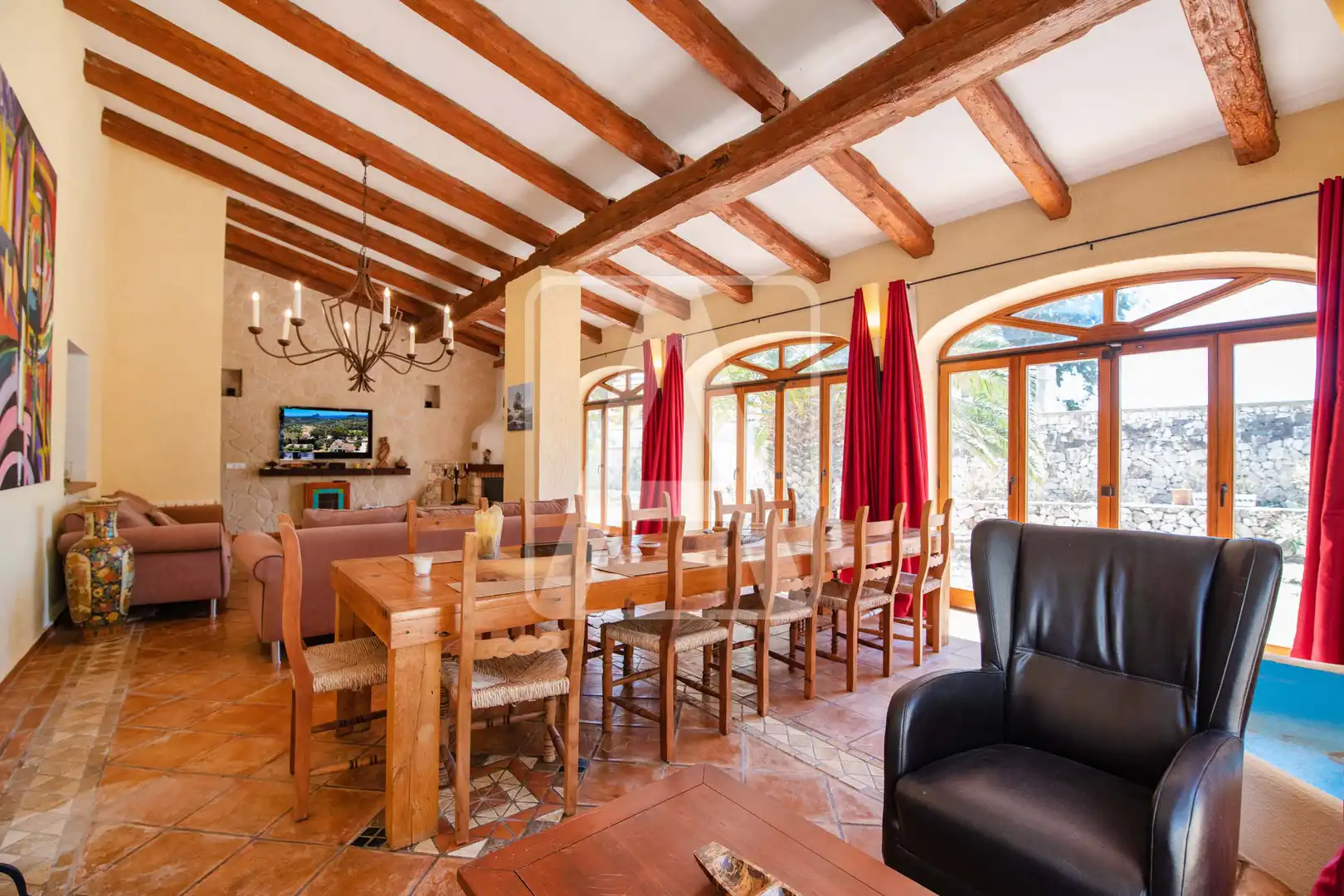 Comedor de Finca rústica en venta en Benissa con Aire acondicionado, Calefacción y Jardín privado