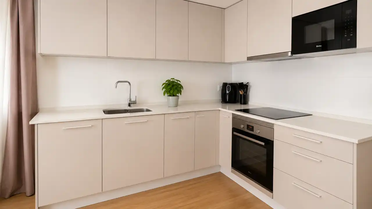 Cocina de Apartamento de alquiler en Marbella con Aire acondicionado, Calefacción y Terraza