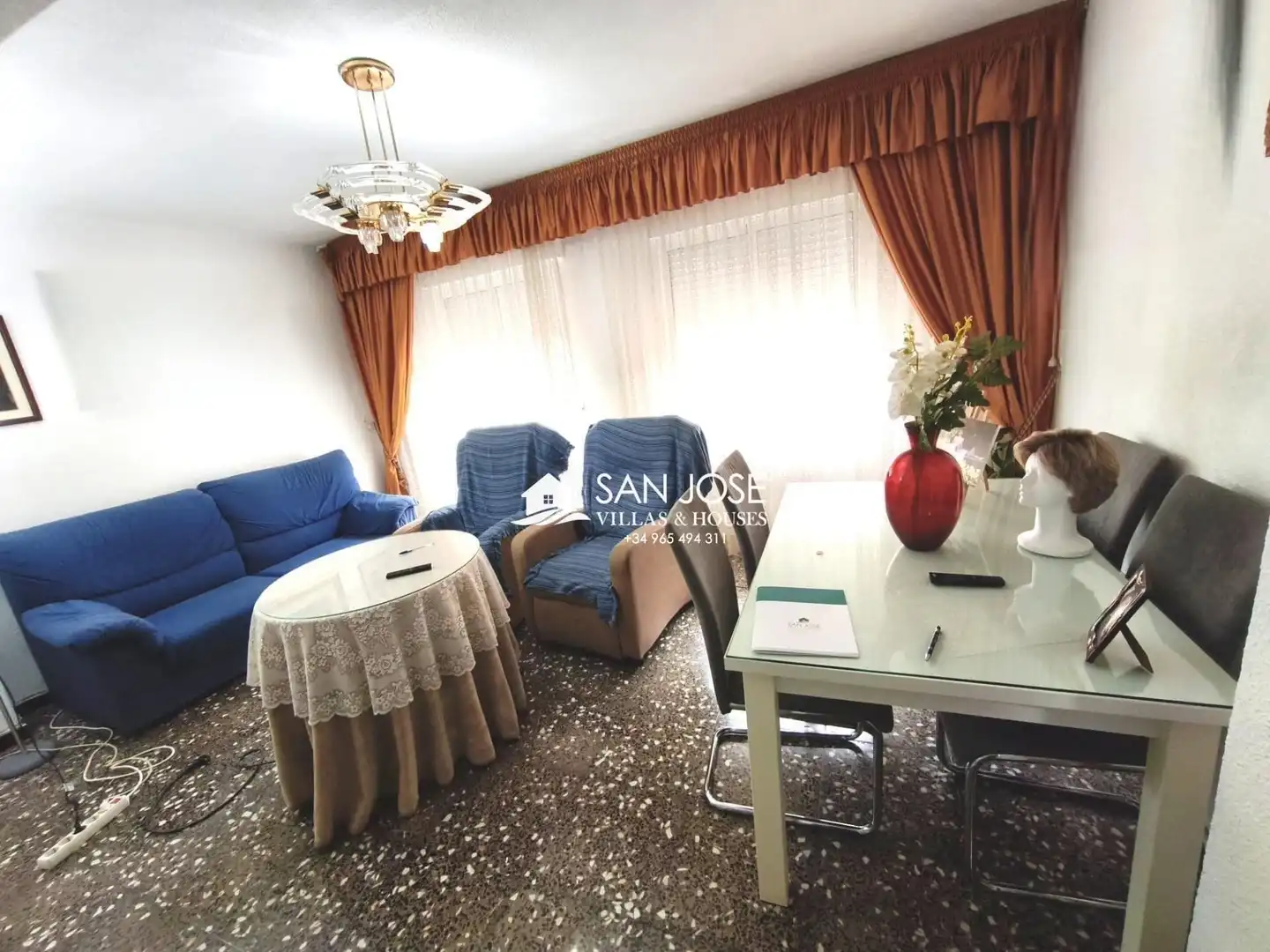 Living room of Flat for sale in Aspe  with Furnished and Balcony