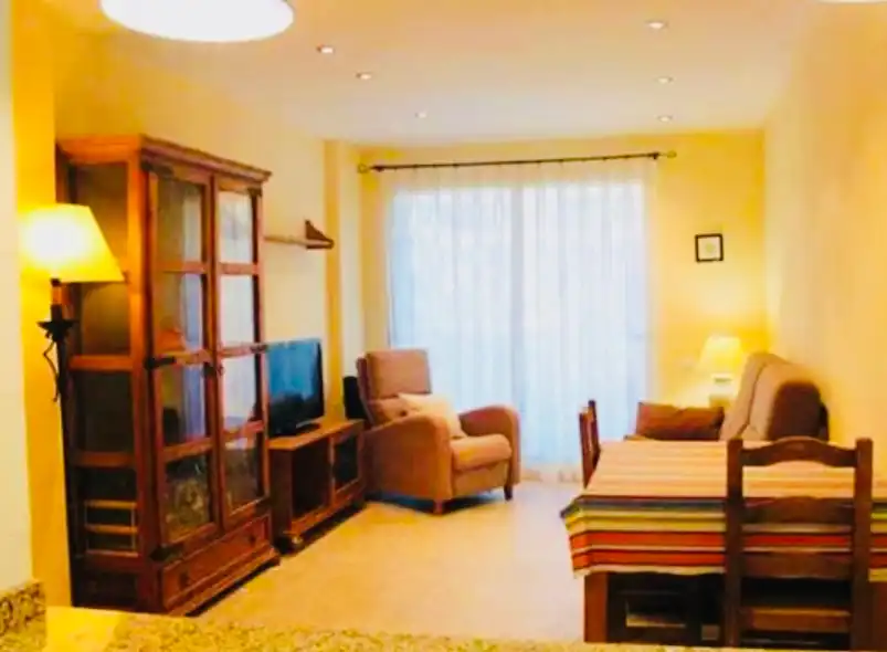 Sala de estar de Apartamento en venta en Jávea / Xàbia con Jardín privado, Amueblado y Piscina comunitaria