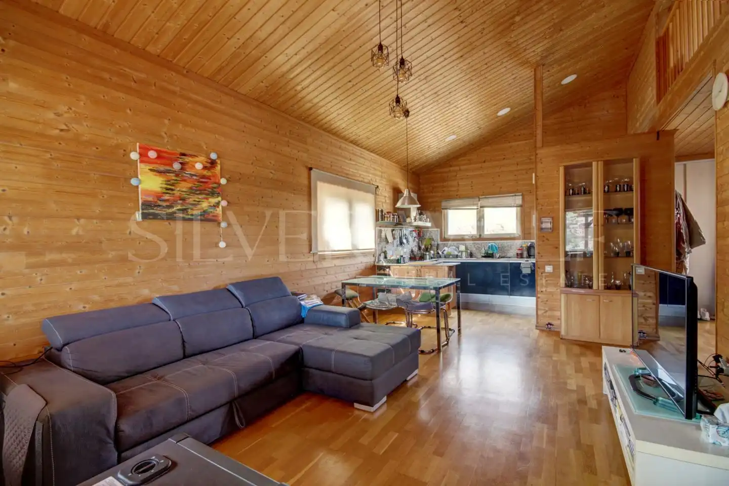 Sala d'estar de Casa o xalet en venda en Sant Boi de Llobregat amb Jardí privat, Parquet i Terrassa