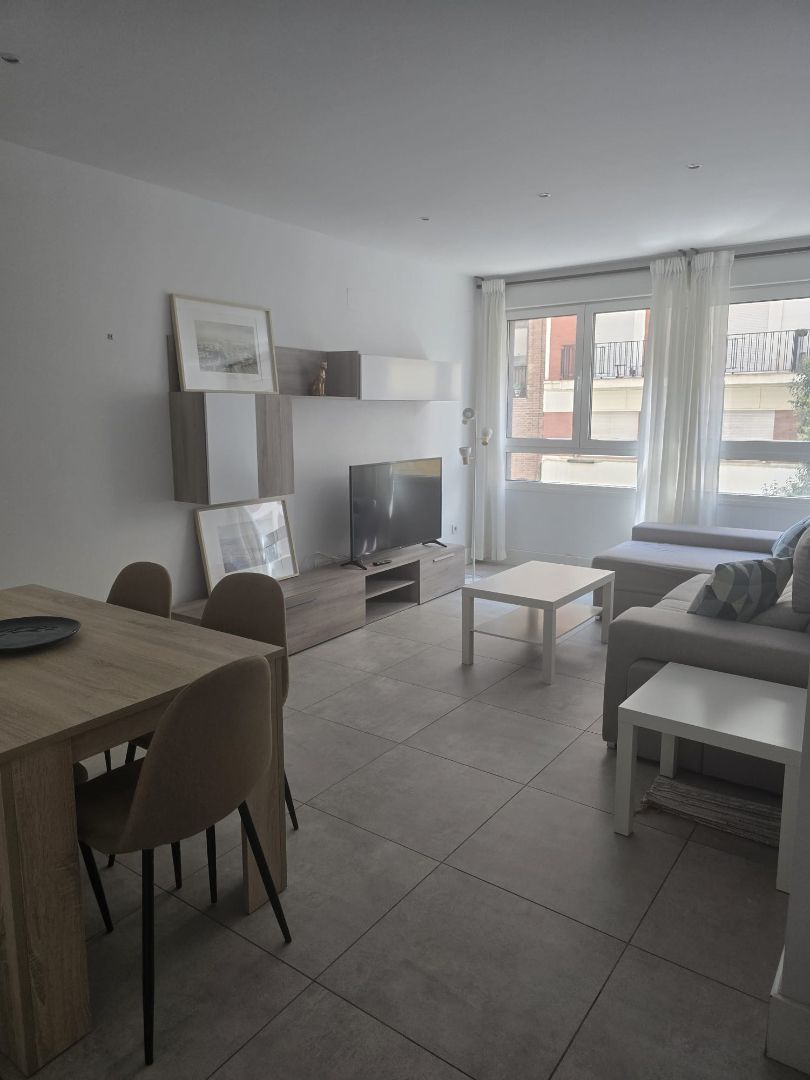 Sala de estar de Piso de alquiler en  Madrid Capital con Aire acondicionado, Calefacción y Jardín privado