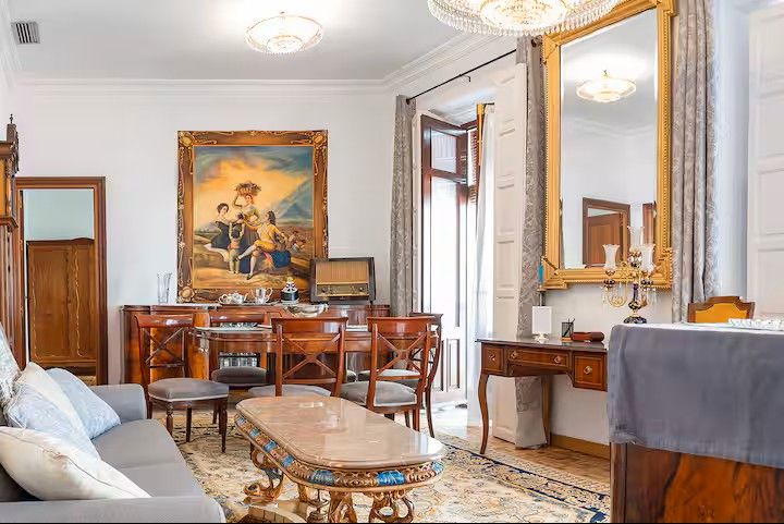 Sala d'estar de Pis de lloguer en  Sevilla Capital amb Aire condicionat, Calefacció i Moblat