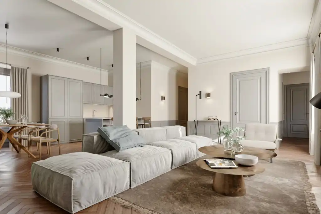 Wohnzimmer von Einfamilien-Reihenhaus zum Verkauf in  Palma de Mallorca mit Klimaanlage, Heizung und Terrasse