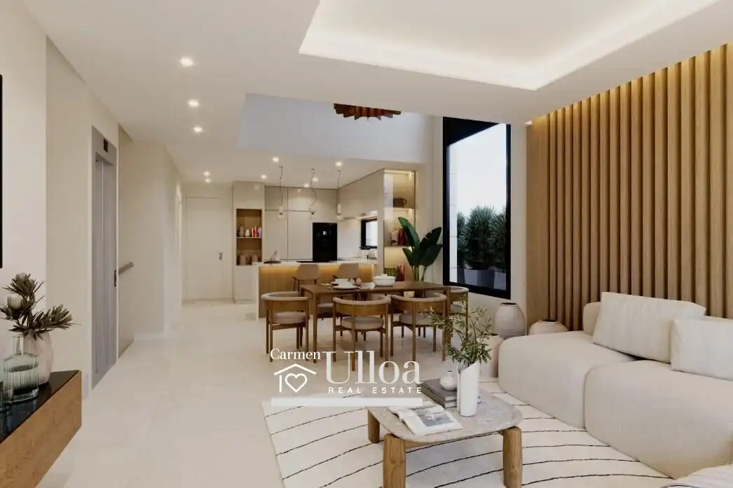 Sala d'estar de Casa o xalet en venda en Sant Joan d'Alacant amb Aire condicionat, Calefacció i Jardí privat