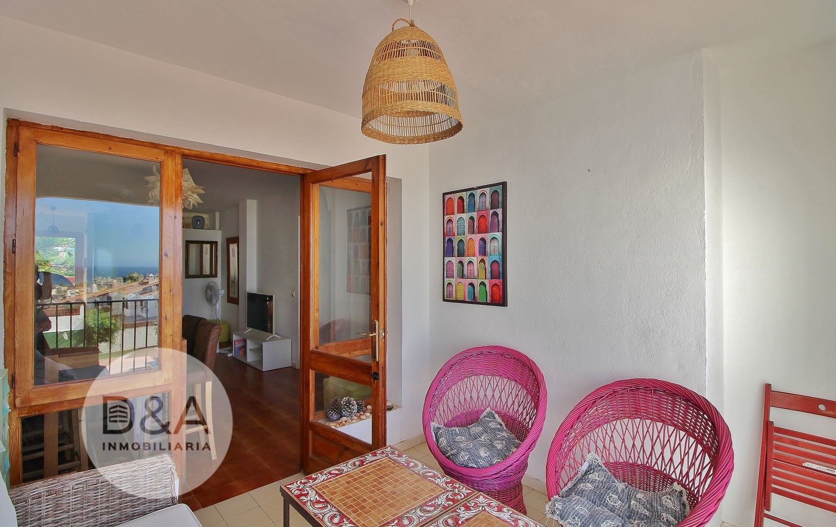 Sala de estar de Piso de alquiler en Rincón de la Victoria con Terraza, Piscina y Amueblado
