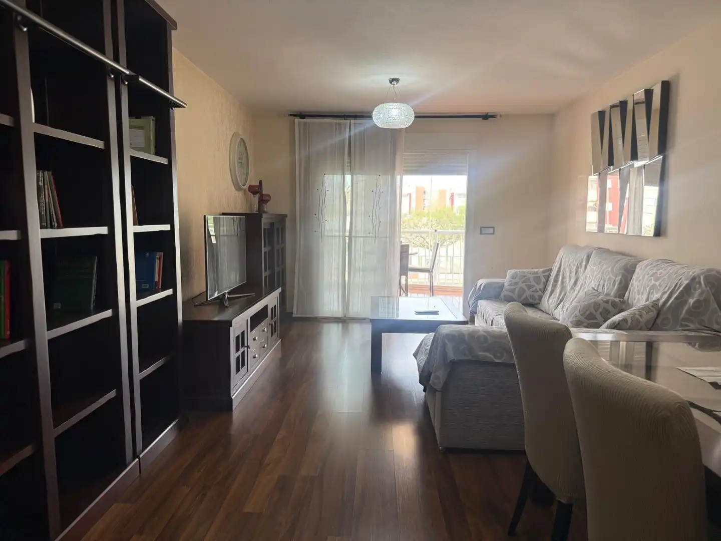 Wohnzimmer von Wohnung zur Miete in Águilas mit Klimaanlage, Parkett und Terrasse
