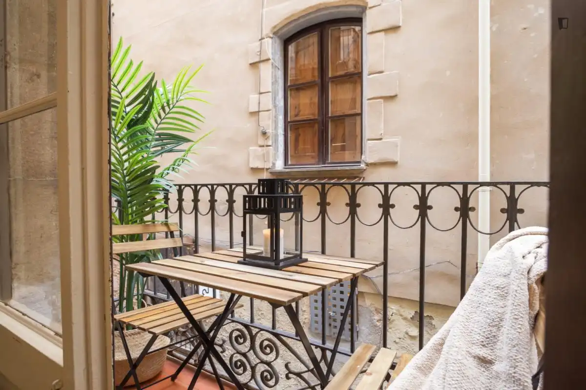 Terrassa de Apartament per a compartir en Barcelona amb Aire condicionat, Calefacció i Moblat