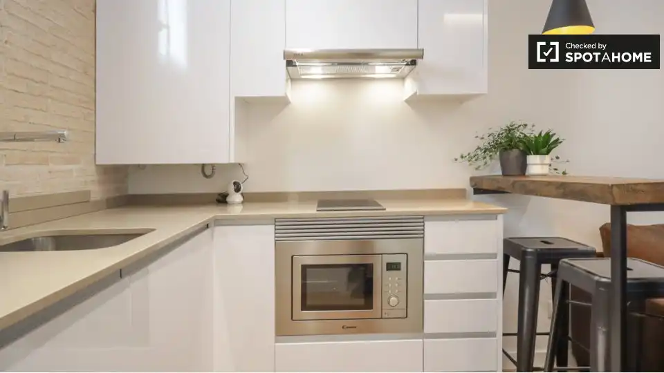 Kitchen of Flat for rent in Madrid  with Air Conditioner, Heating and Furnished