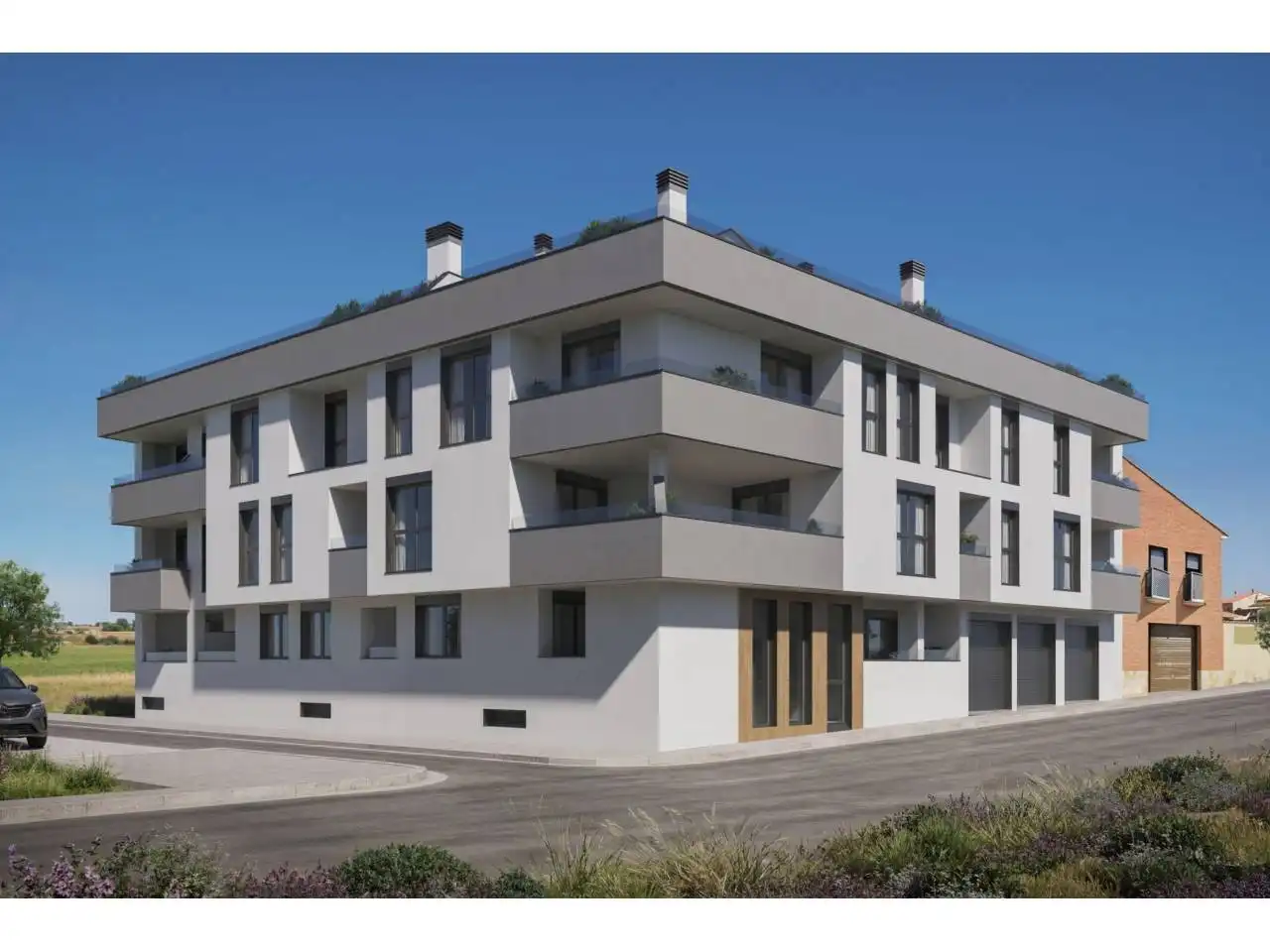 Vista exterior de Piso en venta en Binéfar con Calefacción y Balcón