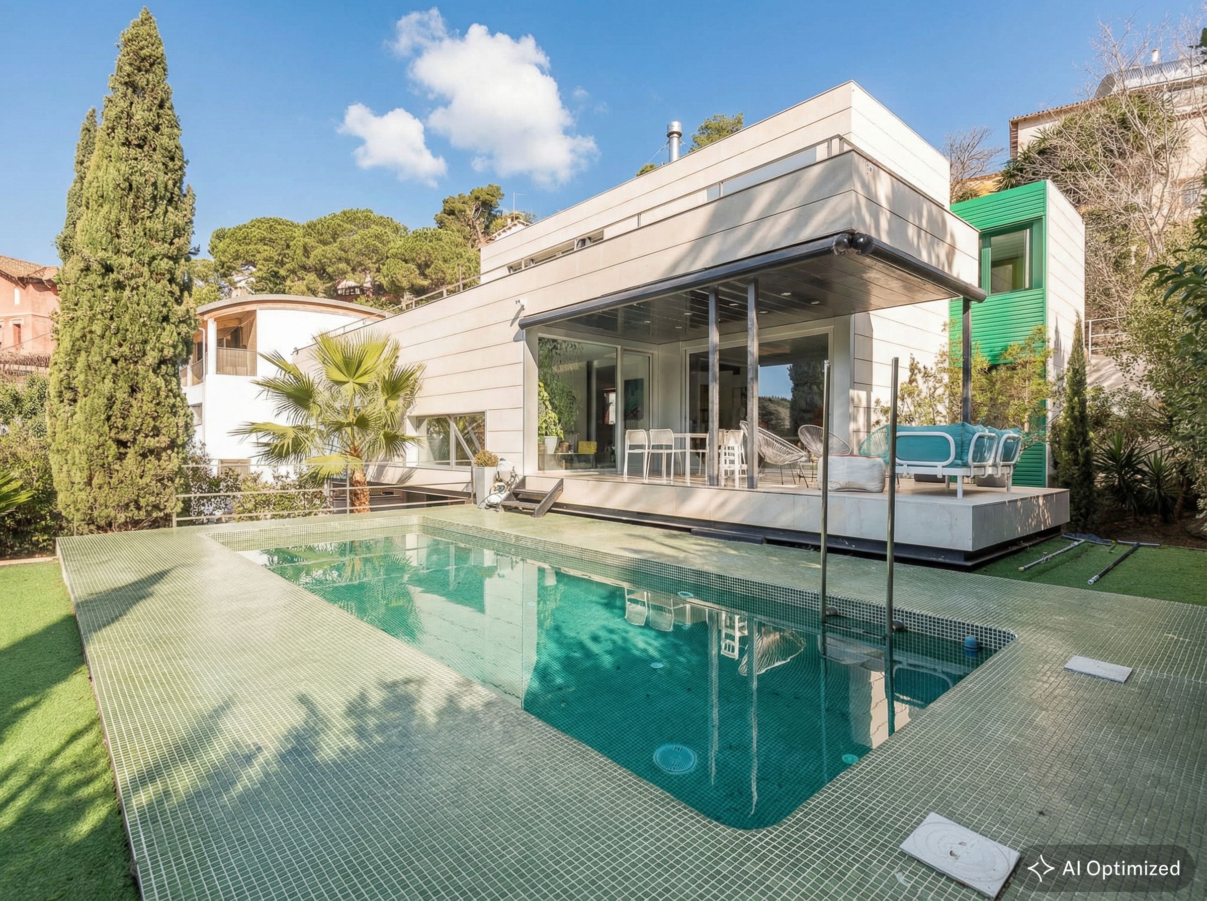 Swimming pool of House or chalet for sale in  Barcelona Capital  with Air Conditioner, Heating and Private garden