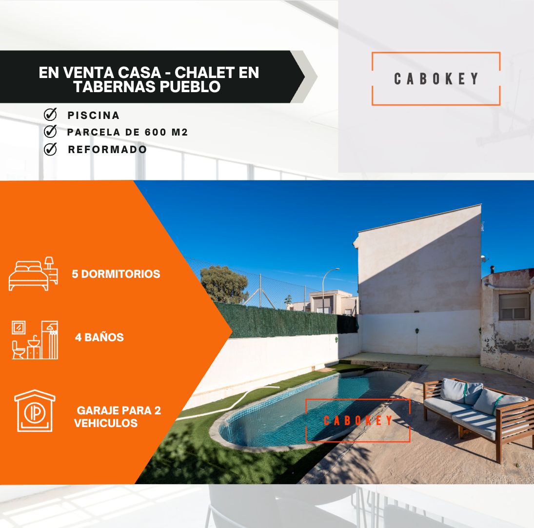 Exterior view of House or chalet for sale in Tabernas  with Air Conditioner, Heating and Private garden