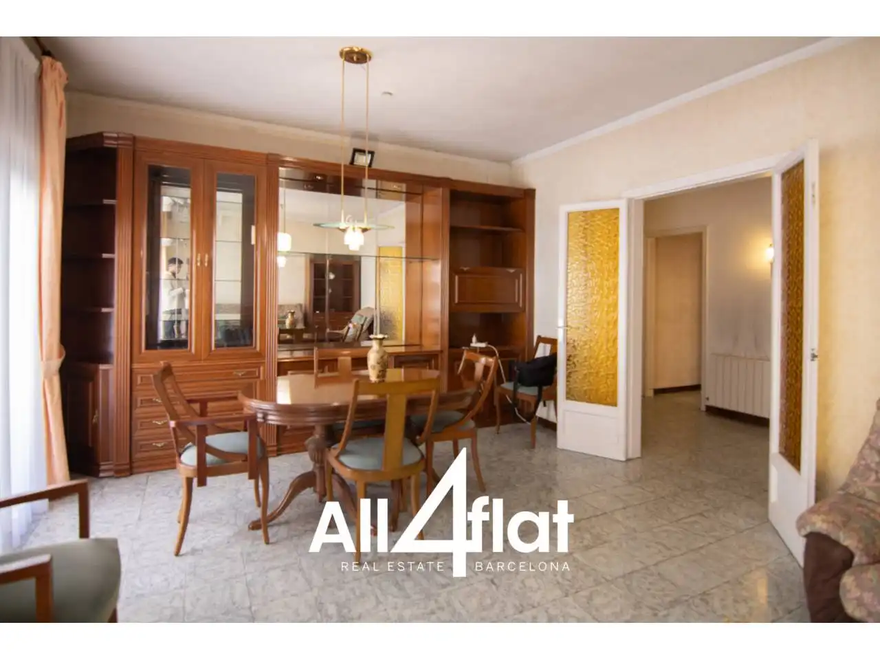 Dining room of Flat for rent in Barcelona  with Air Conditioner, Parquet flooring and Furnished