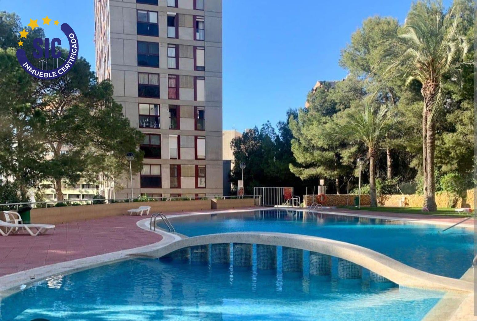 Swimming pool of Flat for sale in Benidorm  with Air Conditioner, Heating and Private garden