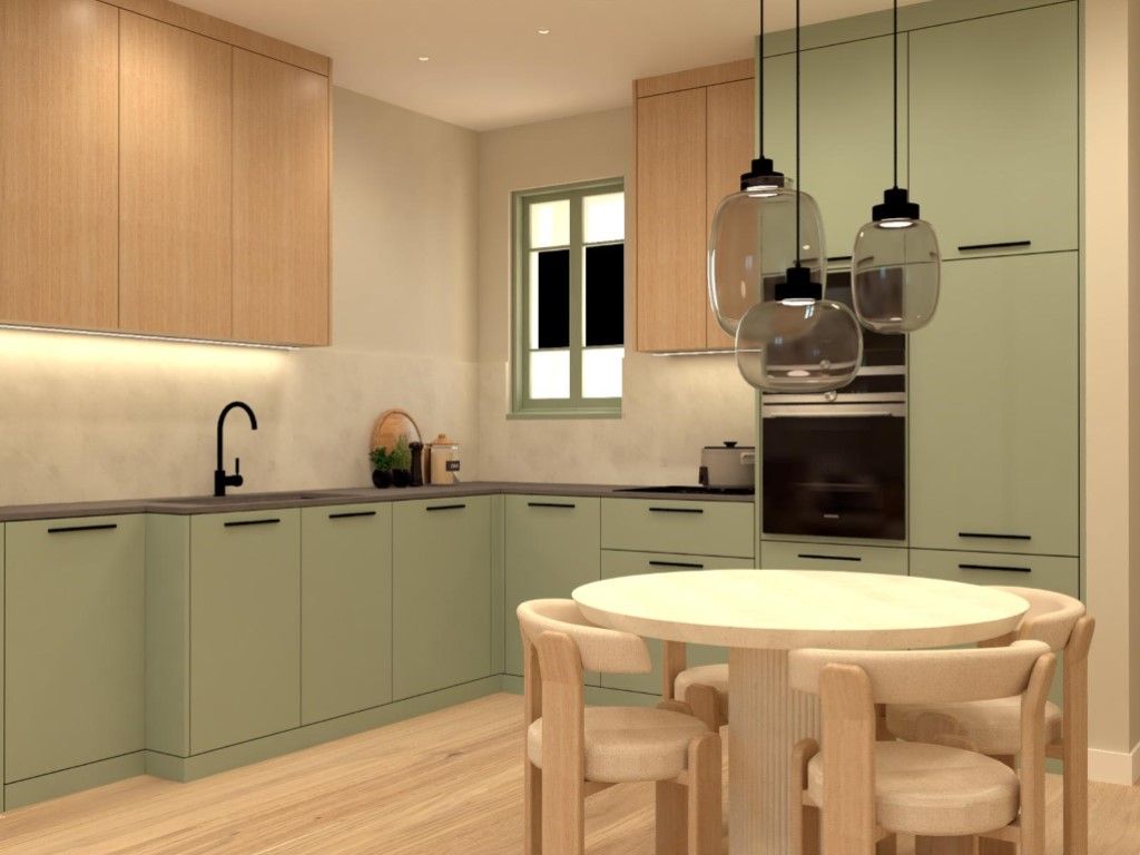 Kitchen of Apartment for sale in  Barcelona Capital  with Air Conditioner, Oven and Microwave