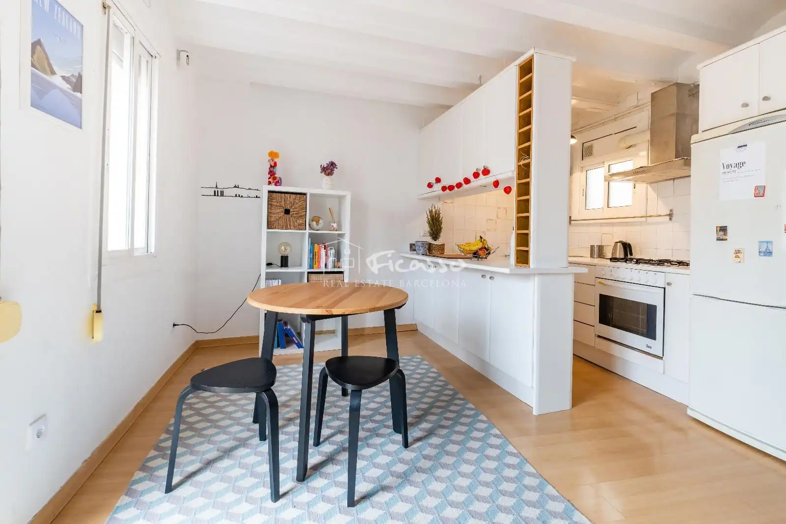 Cocina de Piso de alquiler en Barcelona con Aire acondicionado, Calefacción y Parquet