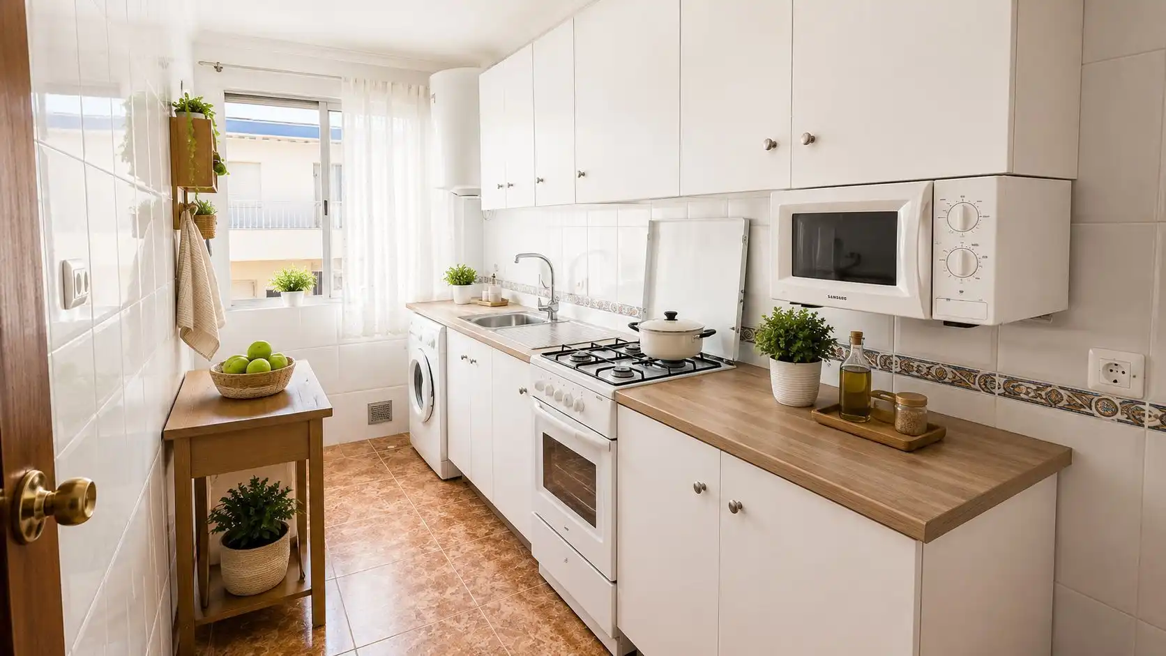 Cocina de Apartamento en venta en Tavernes de la Valldigna con Calefacción y Amueblado