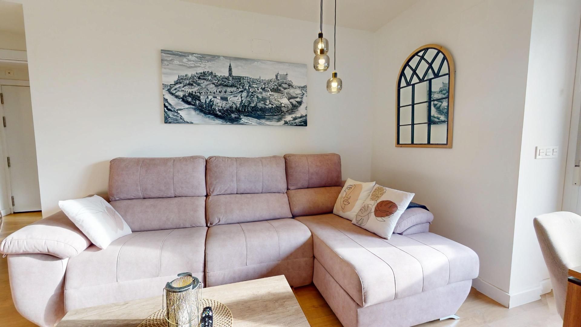 Living room of Flat for sale in  Madrid Capital  with Private garden, Terrace and Community pool