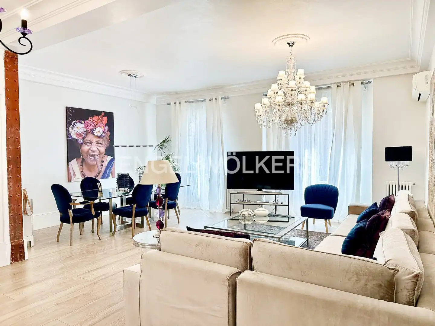 Sala de estar de Piso de alquiler en Madrid con Aire acondicionado, Calefacción y Amueblado