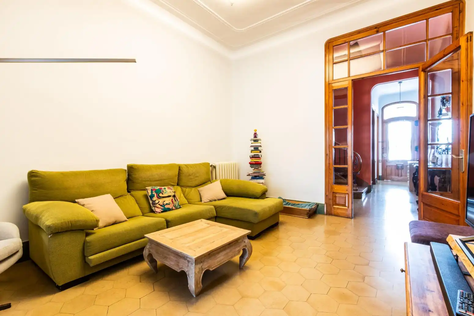 Sala de estar de Casa adosada en venta en Terrassa con Calefacción, Parquet y Terraza