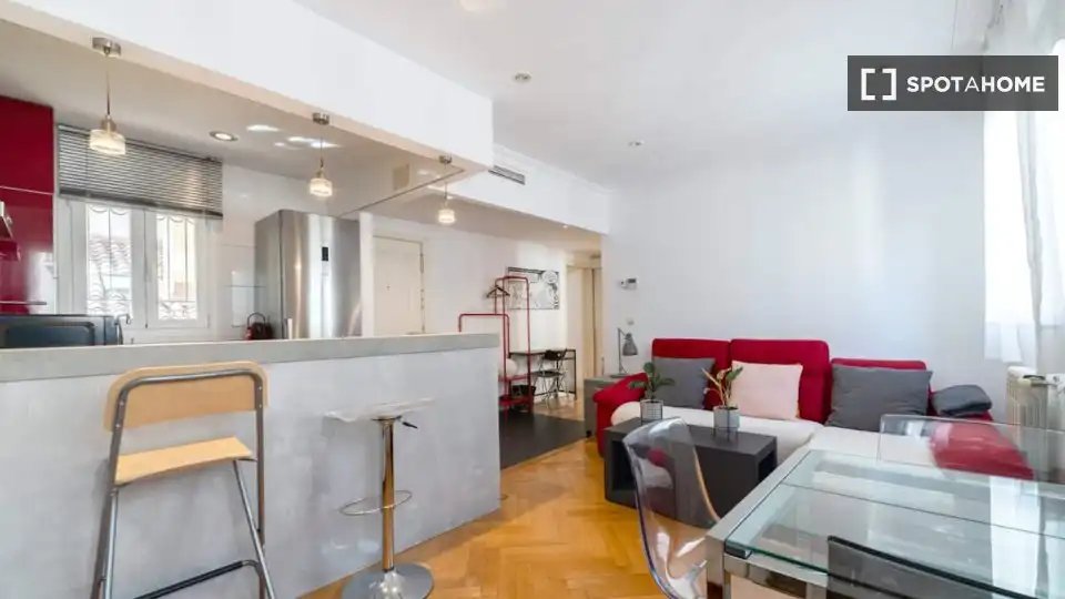 Wohnzimmer von Wohnung zur Miete in Madrid mit Klimaanlage, Heizung und Möbliert