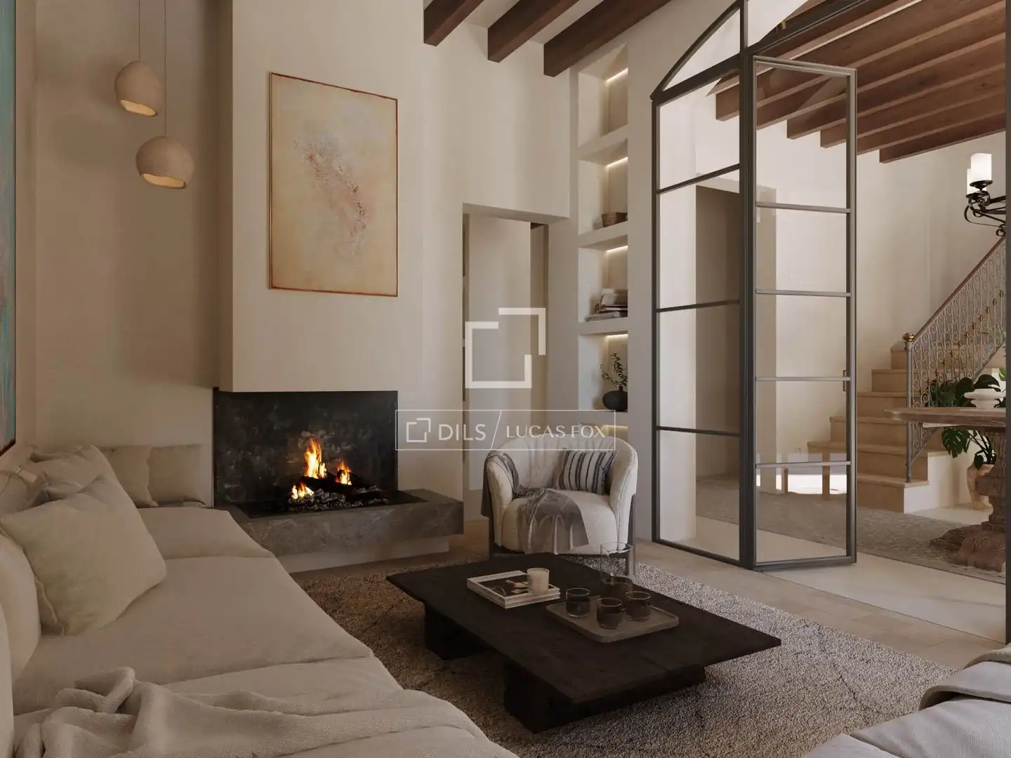 Sala de estar de Finca rústica en venta en Muro con Terraza y Piscina