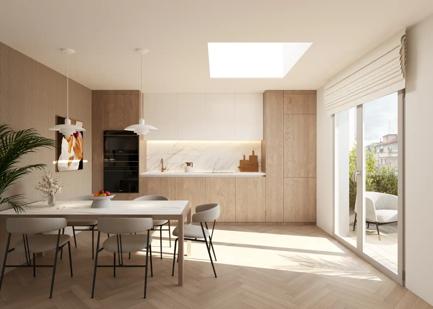 Küche von Wohnung zum Verkauf in Donostia - San Sebastián  mit Heizung, Terrasse und Ofen