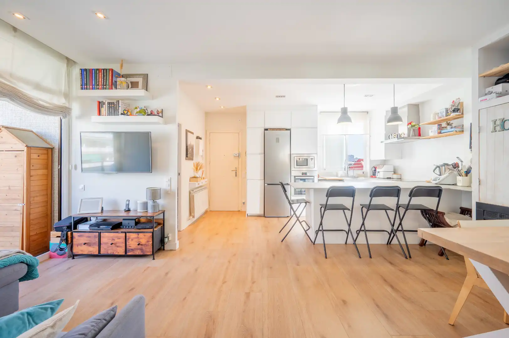 Sala de estar de Piso en venta en Barcelona con Aire acondicionado, Calefacción y Parquet