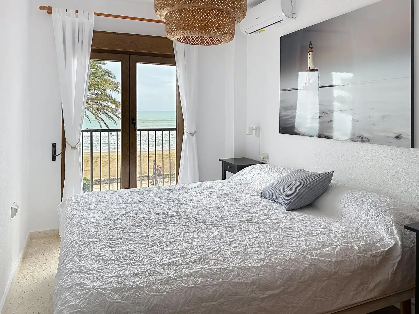 Schlafzimmer von Wohnung zur Miete in Alboraya mit Klimaanlage, Heizung und Terrasse
