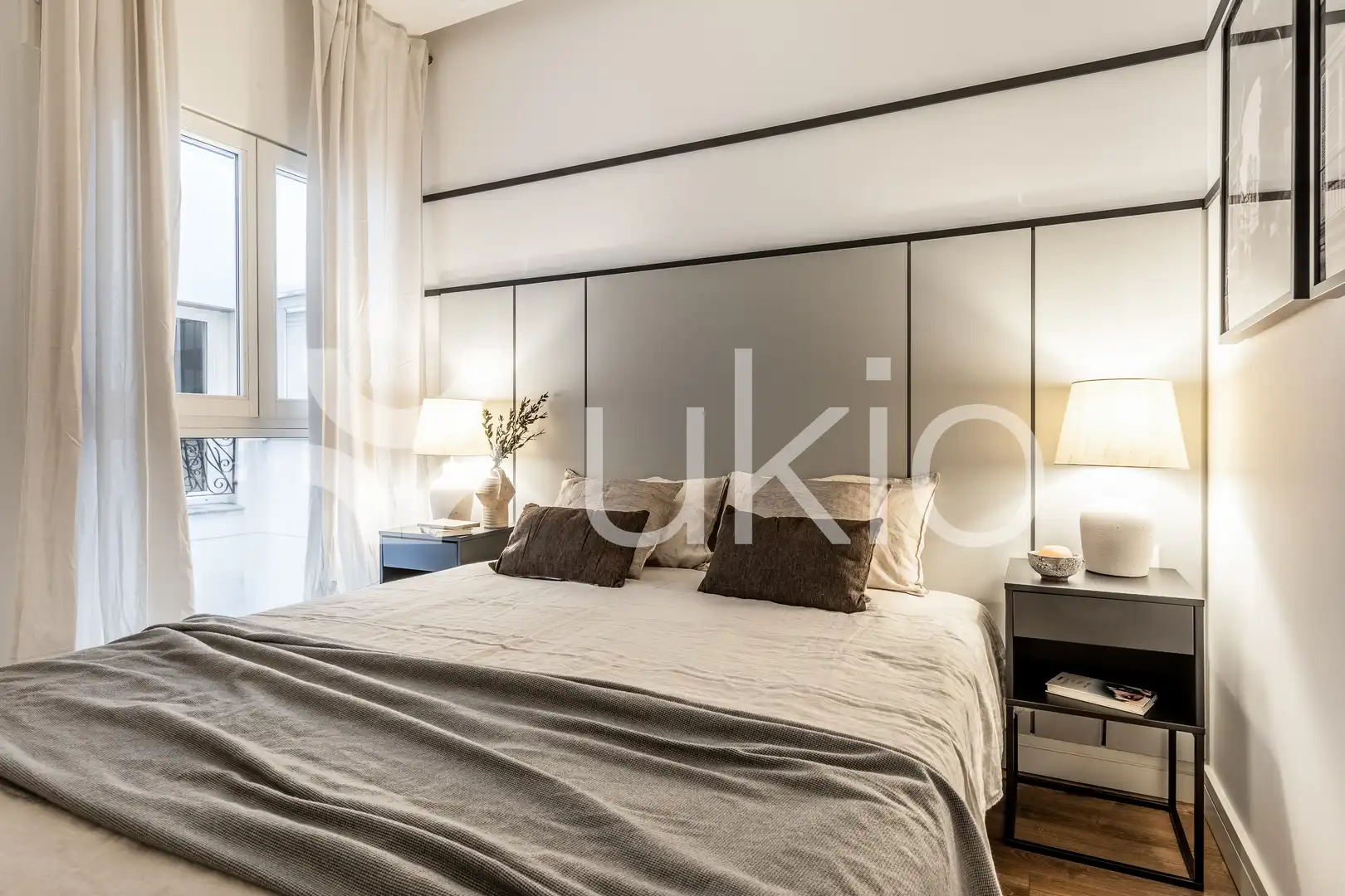 Schlafzimmer von Wohnungen zur Miete in Madrid mit Klimaanlage, Heizung und Möbliert