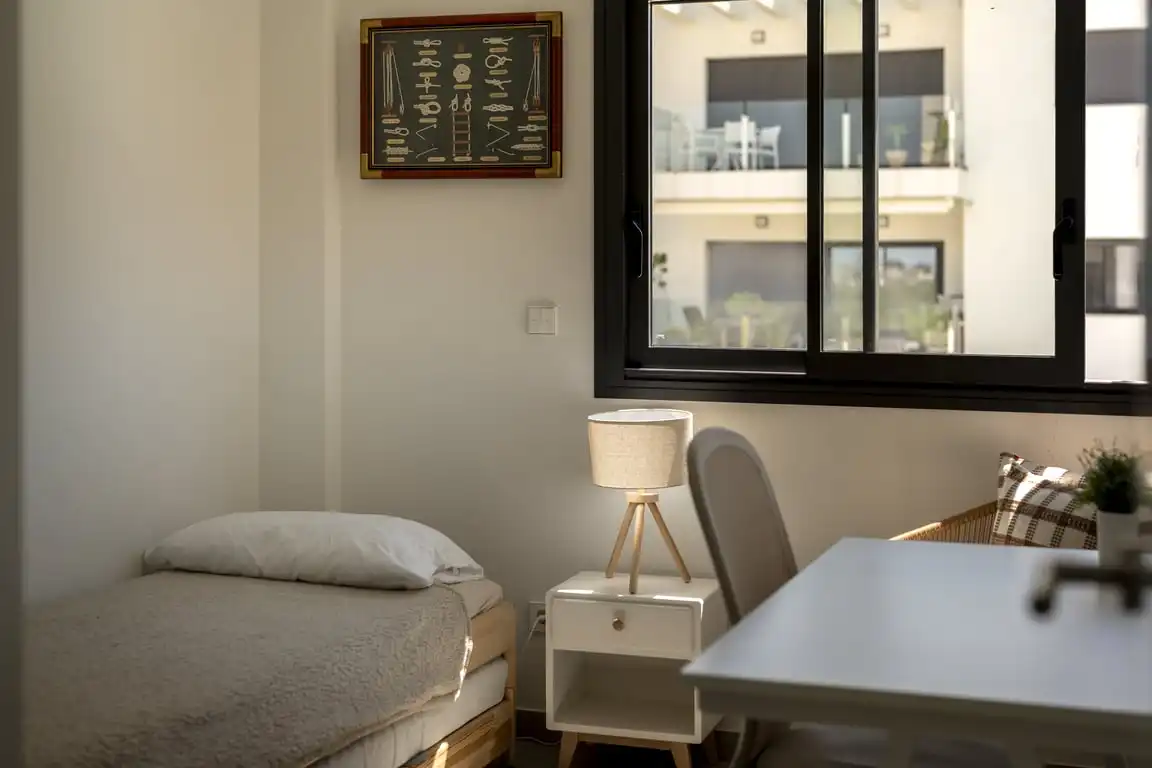 Schlafzimmer von Wohnungen zur Miete in Jávea / Xàbia mit Klimaanlage, Privatgarten und Gemeinschaftspool