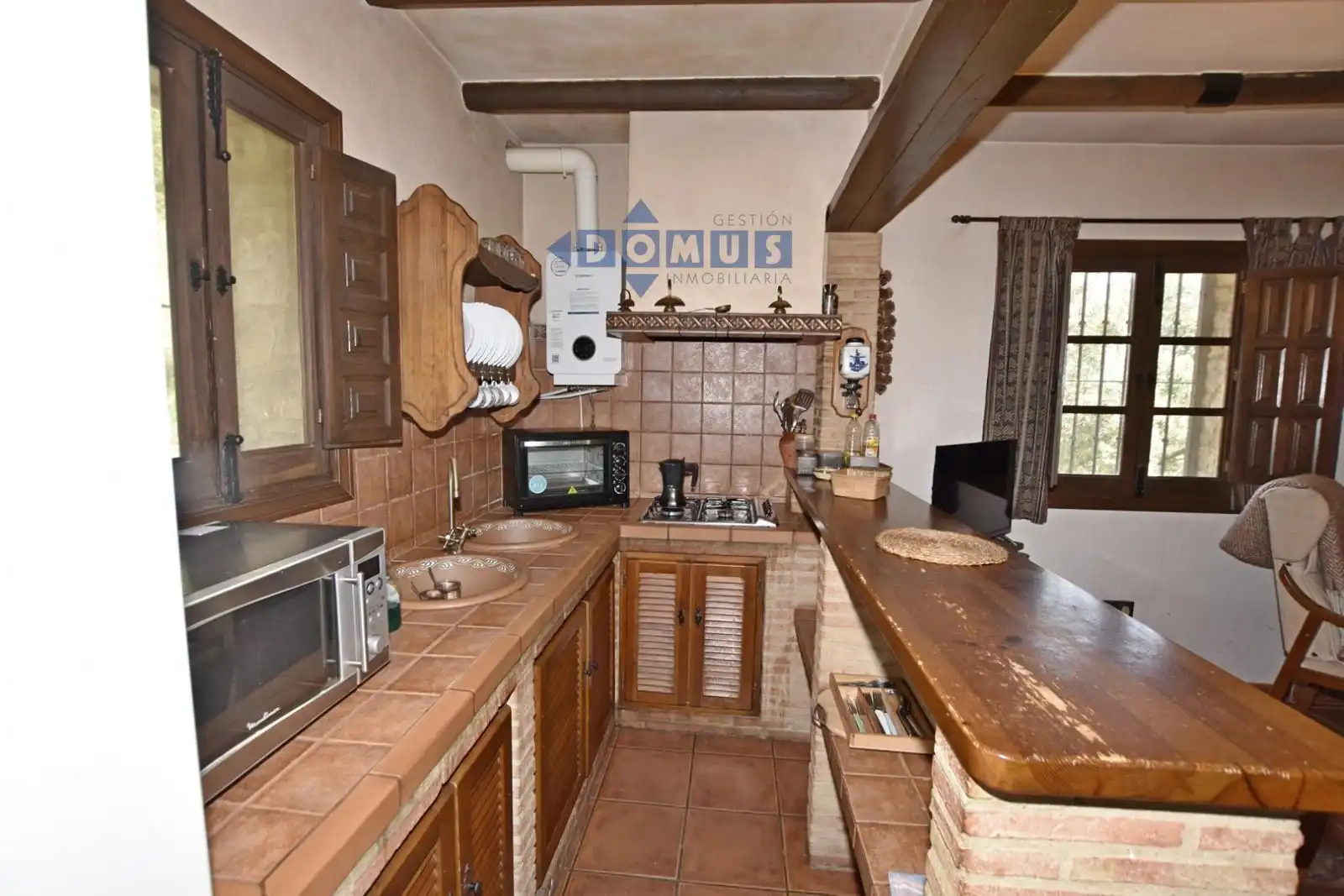Cocina de Finca rústica en venta en Ronda con Aire acondicionado, Trastero y Piscina