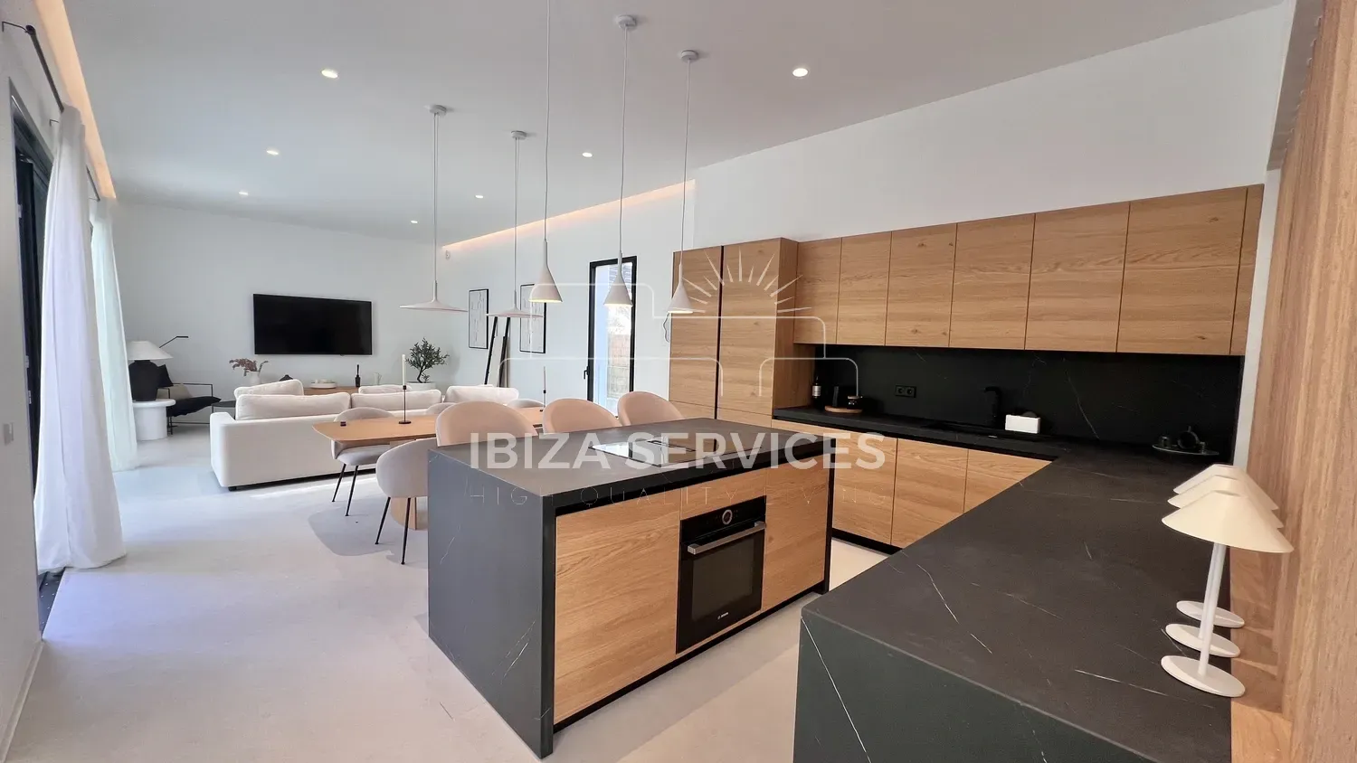 Kitchen of House or chalet for sale in Santa Eulària des Riu  with Air Conditioner, Private garden and Swimming Pool