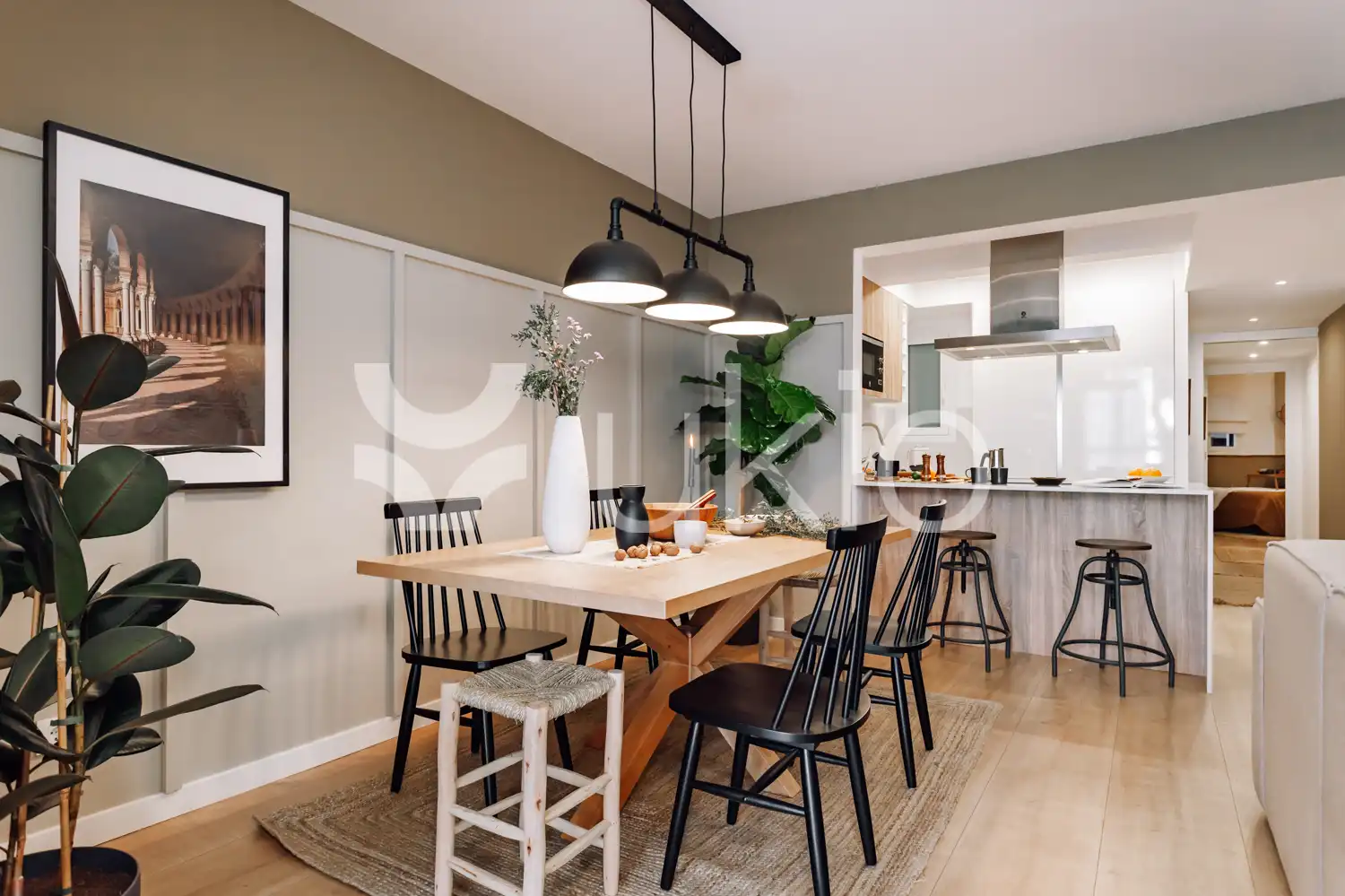 Dining room of Apartments for rent in Barcelona  with Air Conditioner, Heating and Furnished