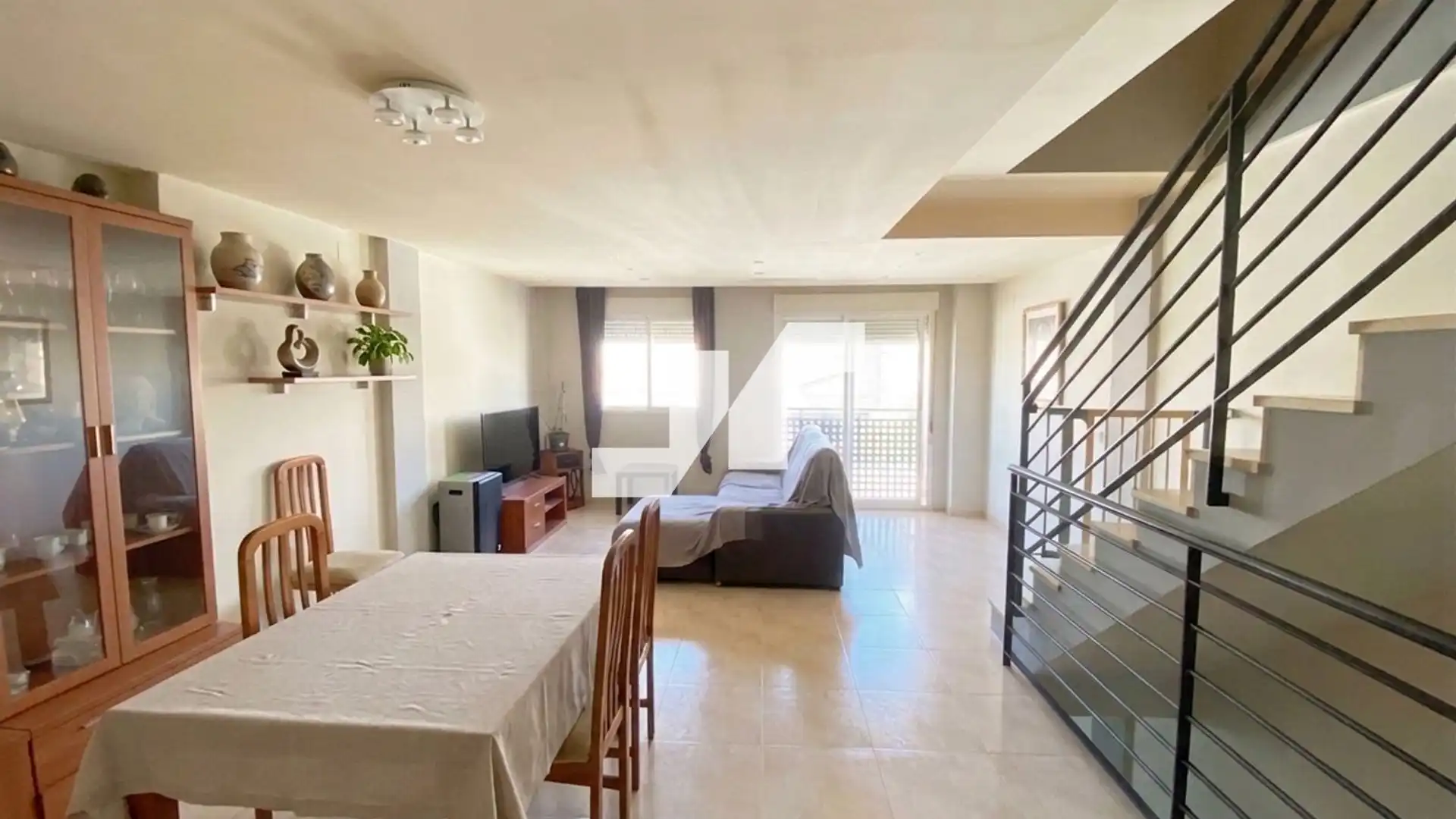 Living room of Single-family semi-detached for sale in Macastre  with Terrace, Storage room and Furnished