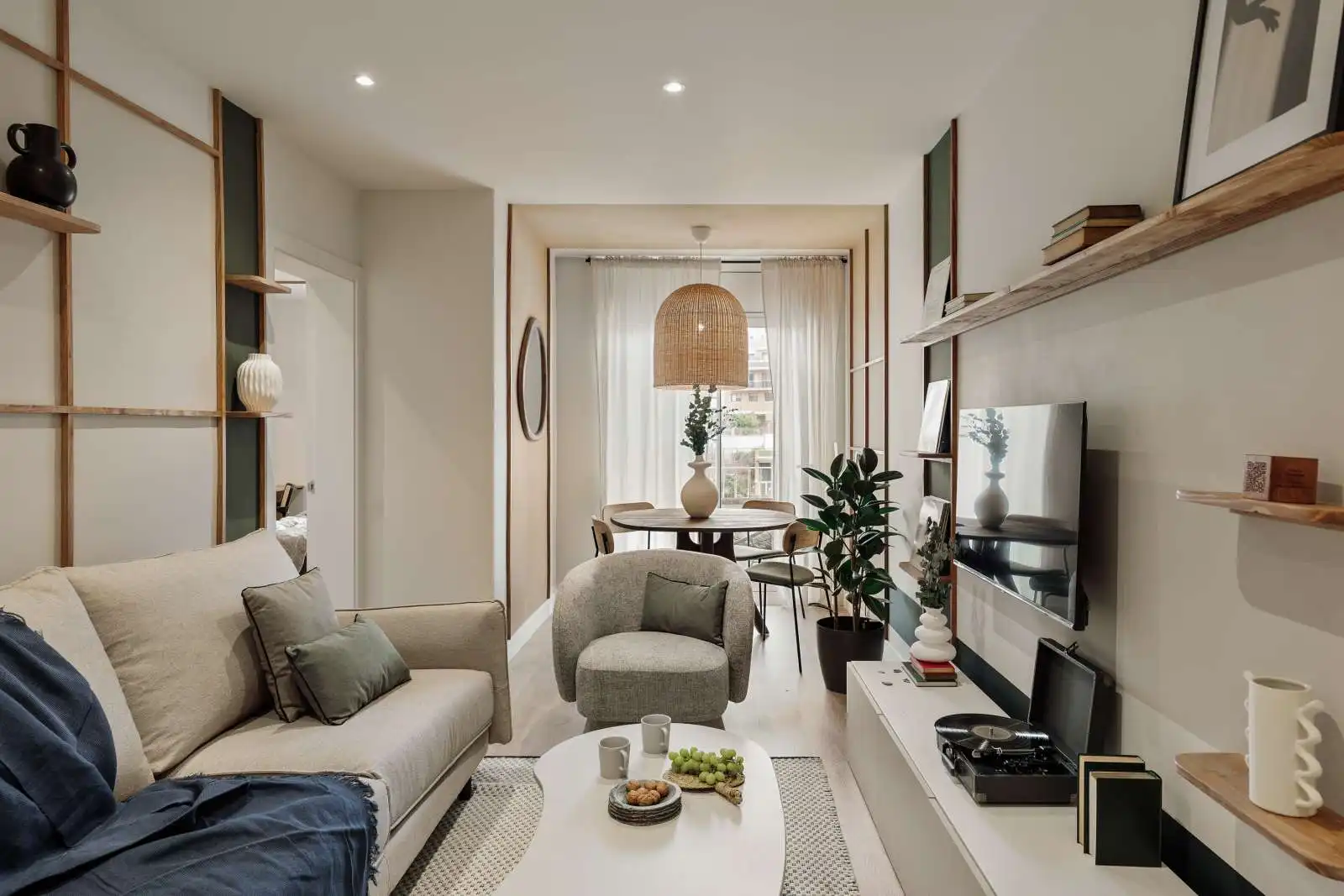 Sala d'estar de Apartament per a compartir en Barcelona amb Aire condicionat, Terrassa i Moblat