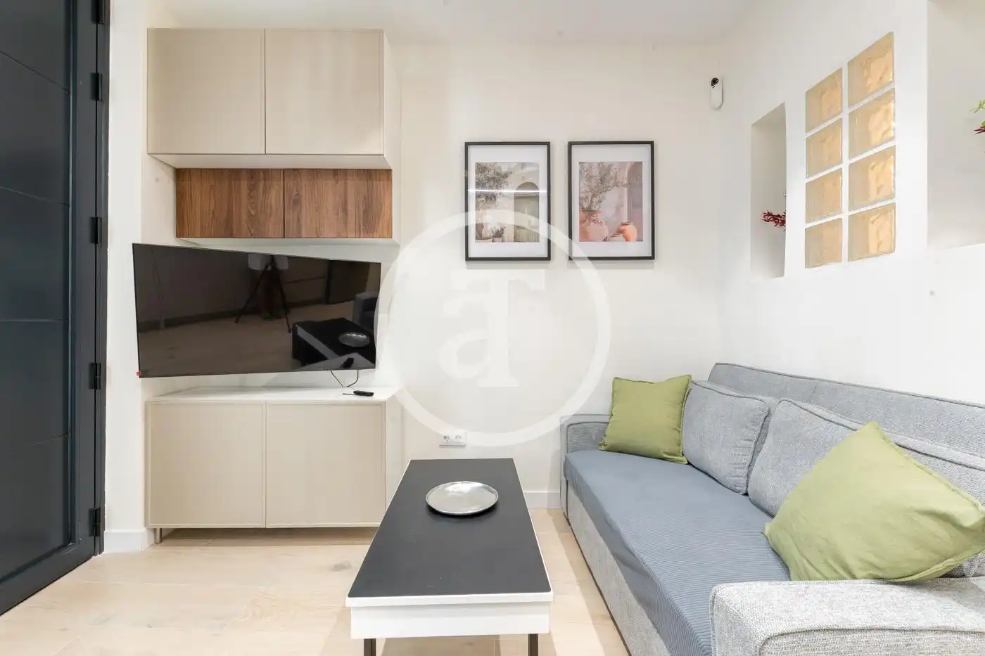Sala d'estar de Estudi de lloguer en Madrid amb Aire condicionat, Calefacció i Moblat