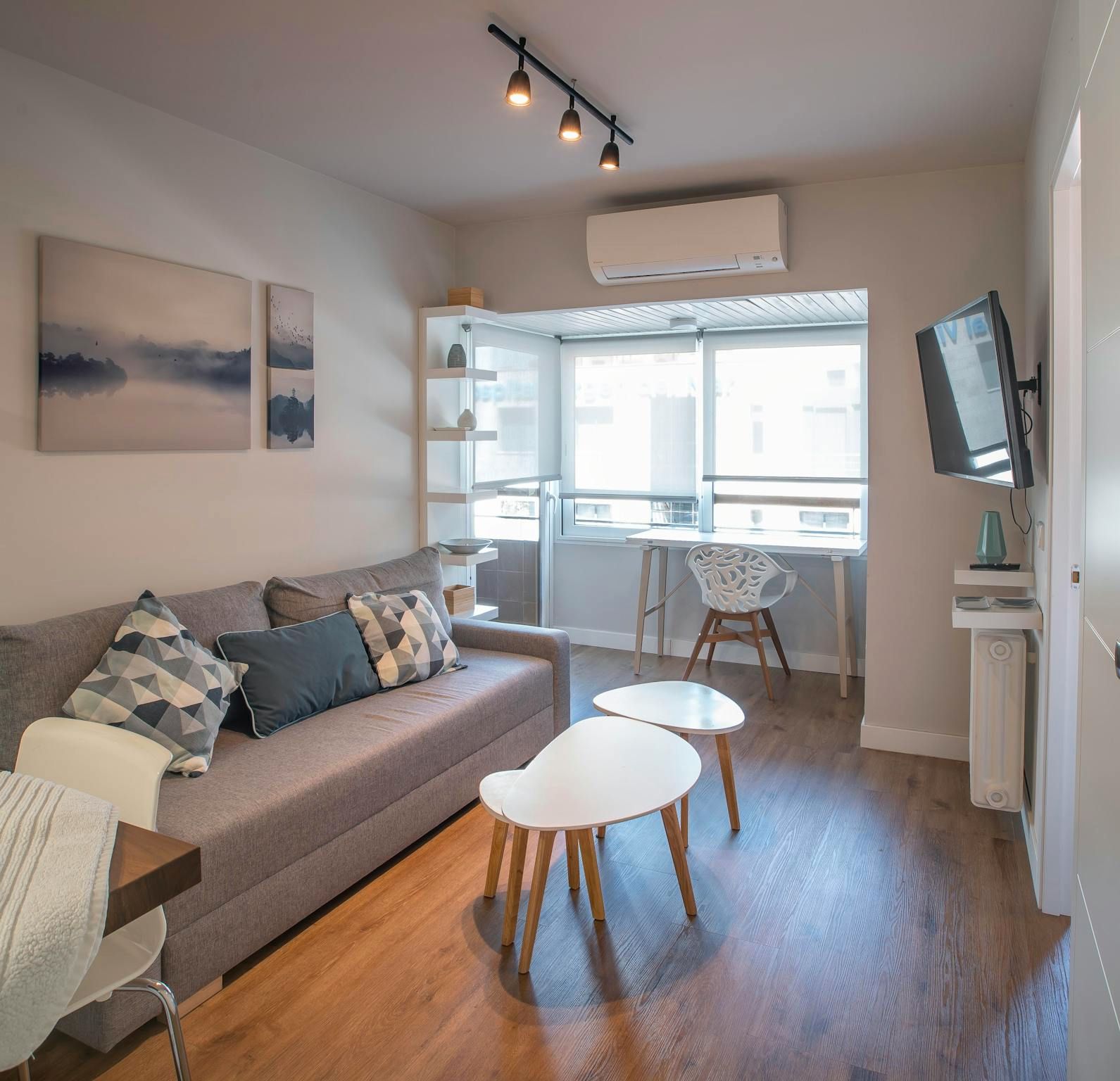 Sala d'estar de Pis de lloguer en  Madrid Capital amb Aire condicionat, Calefacció i Moblat