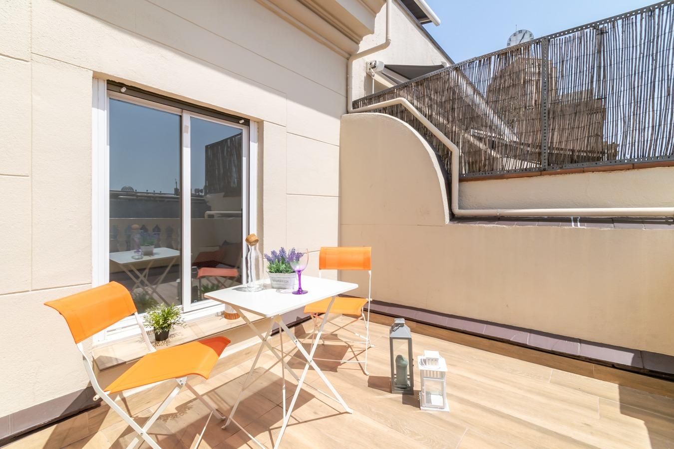 Terrace of Apartment to rent in  Barcelona Capital  with Air Conditioner, Heating and Parquet flooring