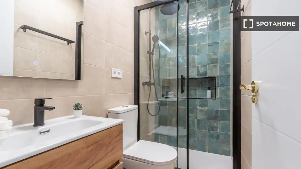 Bathroom of Flat for rent in Madrid  with Air Conditioner, Heating and Furnished