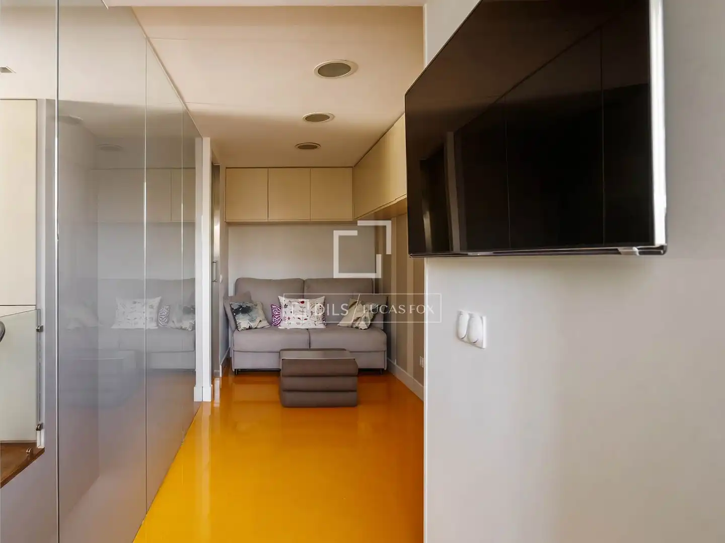 Wohnzimmer von Dachboden zur Miete in Madrid mit Klimaanlage, Heizung und Parkett