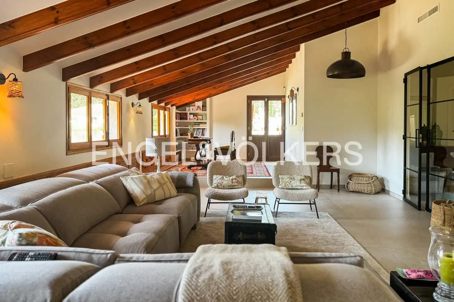 Wohnzimmer von Haus oder Chalet zur Miete in Náquera mit Klimaanlage, Heizung und Privatgarten