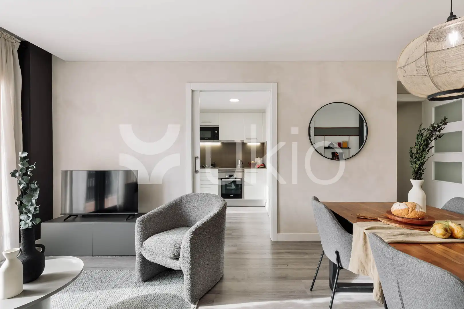 Sala de estar de Piso de alquiler en Barcelona con Aire acondicionado, Calefacción y Amueblado
