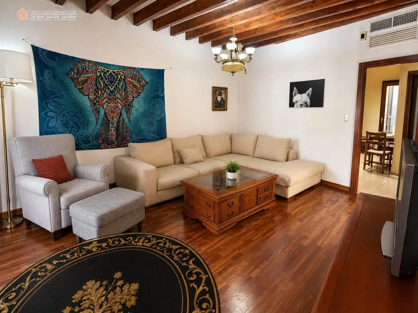 Wohnzimmer von Wohnung zum Verkauf in  Palma de Mallorca mit Heizung, Parkett und Terrasse