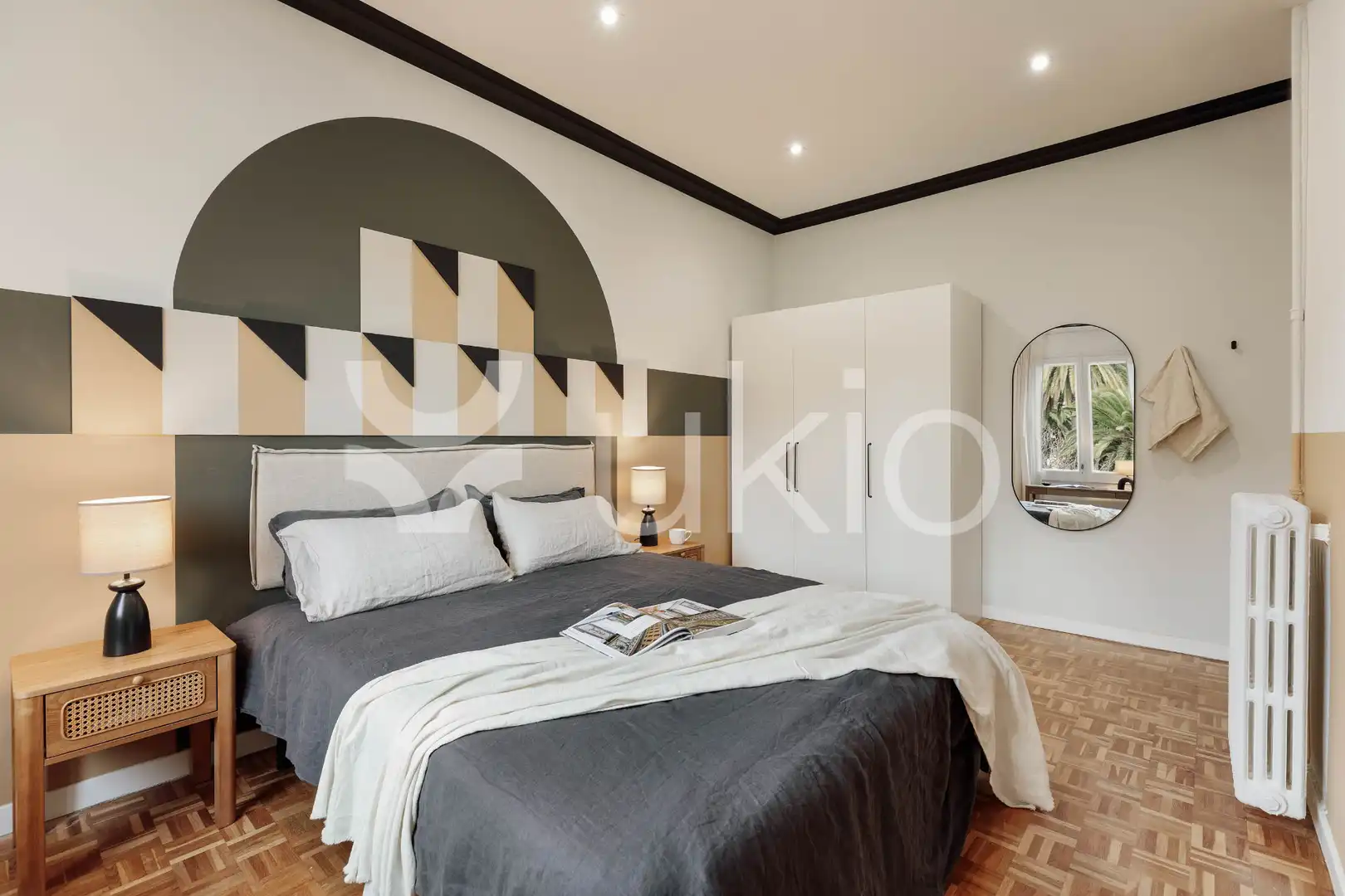 Schlafzimmer von Wohnungen zur Miete in Barcelona mit Klimaanlage, Heizung und Möbliert